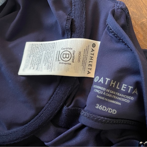 Athleta Square Neck Bra Cup Tankini 36D, Navy Blue - Picture 5 of 7
